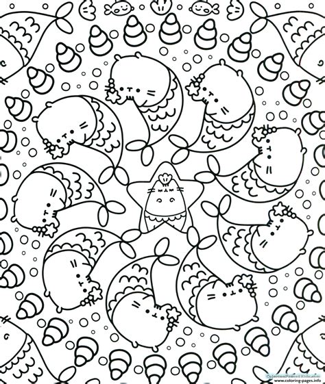 Your children can decorate this selection however they wish. Pusheen Mermaid Mandala Adulte Coloring Pages Printable