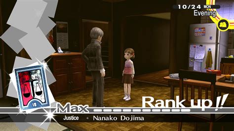 This article covers information about the justice social link, nanako dojima, including events featured in persona 4 and persona 4 golden. Persona 4 Golden Social Links Guide | TechRaptor