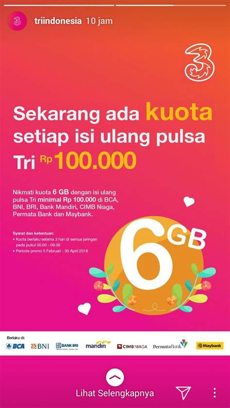 Dari seorang artis, praktisi keuangan, hidup sehat. Promo Paket Kuota Internet Tri 6GB Gratis Terbaru 2018 - Nanda Hero