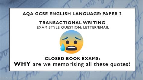 With the 2022 ap english language and composition exam happening on tuesday, may 10, it's time to make sure that you're familiar with all aspects of the exam. GCSE English Language Paper 2 Section B - Writing - AQA Analysis, Tips and Exam Question # ...