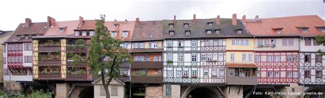 Eines der wahrzeichen von erfurt ist die krämerbrücke, die längste durchgehend mit häusern bebaute und bewohnte brücke europas. Die Altstadt von Erfurt - Petersberg und Krämerbrücke