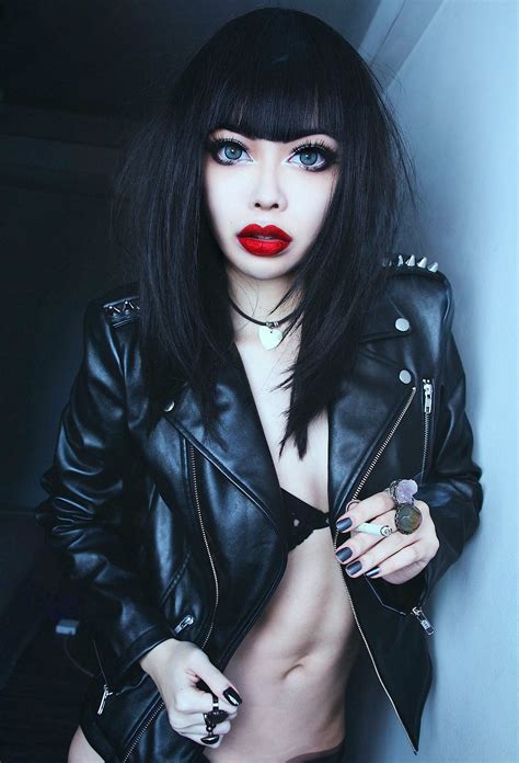Wylona Hayashi in Leather jacket | Goth fashion, Gothic fashion women ...