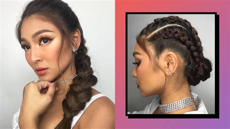 For someone who can't be bothered with heat, let your hair clips do the talking. Nadine Lustre's Prettiest Braid Hairstyles