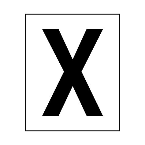 Letter X Sticker Black | Safety-Label.co.uk