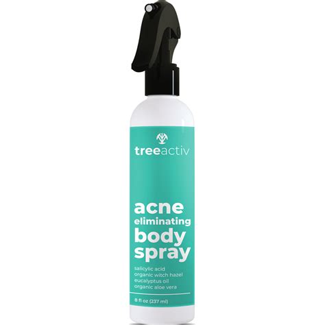 Formulated with a 2% concentration of salicylic acid. TreeActiv Acne Eliminating Body Spray, Salicylic Acid ...
