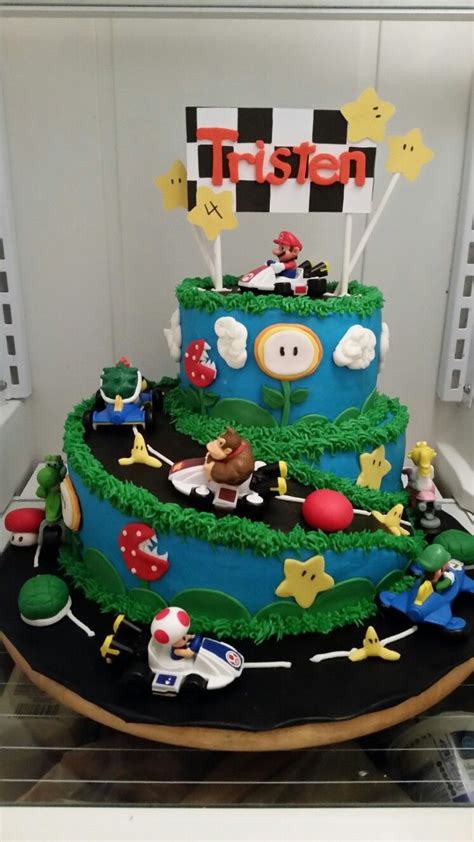 Check out these amazing mario birthday party ideas. Super Mario cart cake | Mario birthday cake, Super mario ...