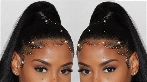 And these ts4 cc creators get it. GOLD DIAMOND JEWELED EDGES/BABY HAIRS ft HarinBeauty ...