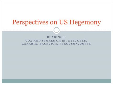 PPT - Perspectives on US Hegemony PowerPoint Presentation, free ...