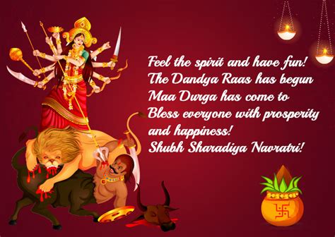 Celebrated in the hindu calendar month of ashvin, sharada navaratri typically falls in the gregorian. Happy Navratri Wishes, Quotes, Messages, SMS, Images, for ...