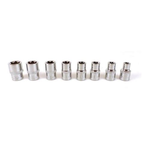 Ensemble de 22 pièces xzn jeu de douilles multiples dents embouts m4 m5 m6 m8 m9 m10 m12 m14 m16 m18 adaptateur 1/2 3/8 pouce. Douille Torx Femelle Mercedes