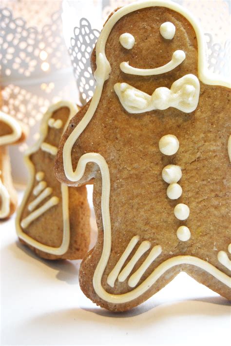 Homemade cookies shaped nuts with cream boiled condensed milk on wooden table. Gluten, Dairy, Egg, Nut Free gingerbread men. Christmas ...