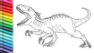 Jurassic park indominus rex coloring page. Tutorial como dibujar al Indoraptor de Jurassic World ...