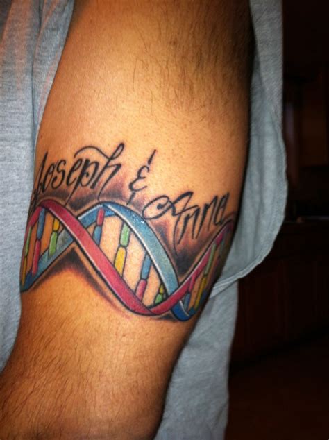 Maybe you would like to learn more about one of these? DNA armband tattoo with my kids name | Tribal arm tattoos ...