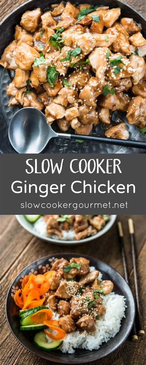 Return chicken to pot and add egg noodles. Slow Cooker Ginger Chicken is a healthier take-out style ...