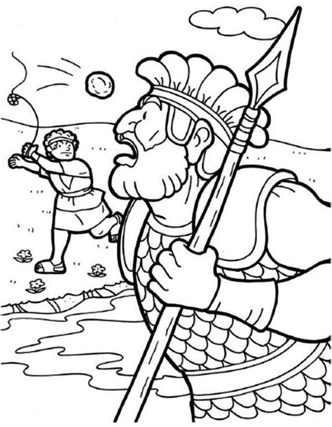 David and goliath coloring book. David and goliath coloring pages throwing the stones ...