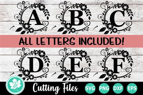 Low to high sort by price: Floral Monogram Bundle - Monogram SVG Cut File (225919 ...