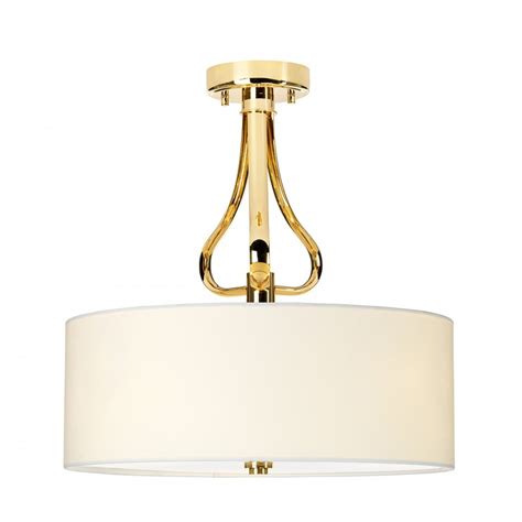 A wide variety of drum ceiling light options are available to you FALMOUTH IP44 semi-flush ceiling light in French gold with white drum shade - Shop By Type from ...