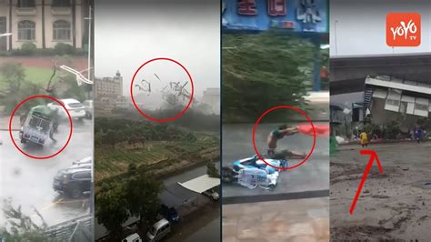 Mangkhut left a swath of damaged buildings and. Typhoon Hato Hits Hong Kong | Literally People are flying ...