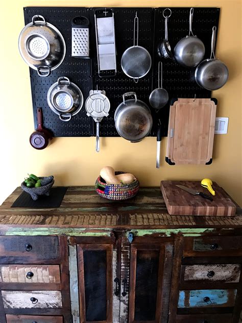 Did you know that there are vertical and horizontal. Rustic Kitchen Pegboard Storage Wall Organizer - Wall ...