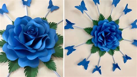 Today we are going to decorate your home with a beautiful wall hanging papercraft. PAPER FLOWER WALL HANGING | PAPER ROSE FLOWER CRAFT| PAPER ...