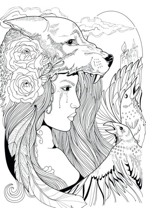 Wolf coloring book for adults vector illustration. Wolf Coloring Pages for Adults - Best Coloring Pages For Kids