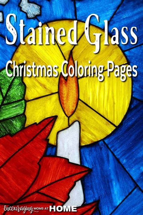 Stained glass nativity scene coloring pages. Free Stained Glass Christmas Coloring Pages