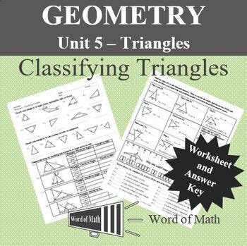 Some of the worksheets for this concept are unit 1 angle relationship answer key gina wilson, , proving triangles congruent, gina wilson all things. Geometry Worksheet - Classifying Triangles by Word of Math ...