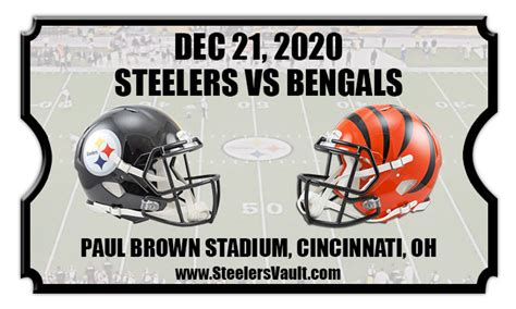 Book now and see your favorite team in action! Pittsburgh Steelers vs Cincinnati Bengals Football Tickets ...