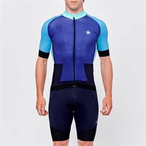 The omnium sees individual riders take part in multiple events that usually take place over two days. Bright blue performance cycling jersey by Huez on OMNIUM ...