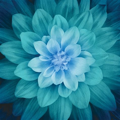 Images of teal colored flowers. Teal Large Flower 43in x 43in Digitally Printed