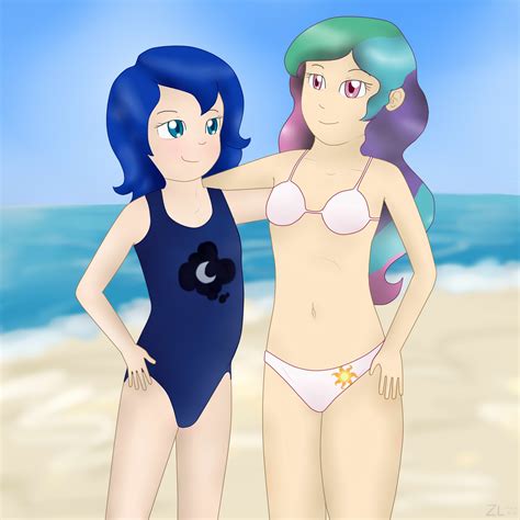 Luna, you are doing well, but we need to speed things up. #317962 - artist:zekromlover, beach, belly button, bikini ...