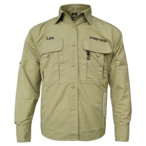 Pada gambar desain seragam kerja tambang di atas, kemeja no 1 menggunakan model kemeja lengan panjang dengan potongan dada, bahan bahu berbeda dengan bagian badan. Konveksi Kemeja Tactical Bandung Trendy & Keren | Eha Konveksi