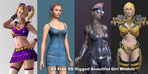 ), 3ds (.3ds), rhinoceros (.3dm), sketchup (.skp), blender (.blend) formats. 85 Free 3D Rigged Beautiful Girl Models