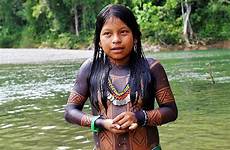 bathing river girl little embera native living community chagres panama alamy stock park national