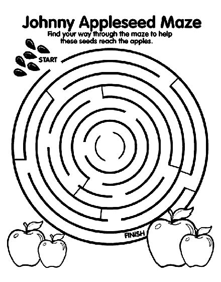 Plus plenty of other apple themed activities. Johnny Appleseed Maze Coloring Page | crayola.com