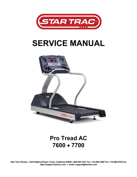 R e pa i r pa r t s & s e r v i c e all of the parts for this treadmill can be ordered from your local dealer. Star Trac 7600 Treadmill User Manual | Manualzz