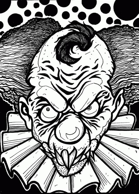 Scary creepy halloween coloring pages. Scary Clown Coloring Pages - Coloring Home