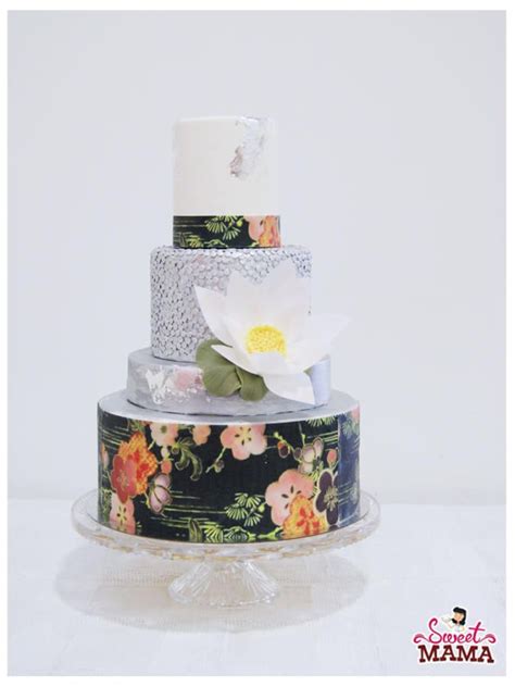 Perfect indulgence, finely crafted touches and amazing taste. Oriental Silver Wedding Cake | Fondant cake designs ...