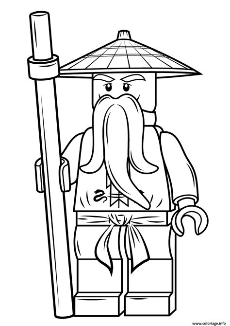 Decouvrez nos jeux de coloriage de dessins animes pour passer un bon moment. Coloriage Lego Ninjago Sensei Wu Dessin Ninjago à imprimer