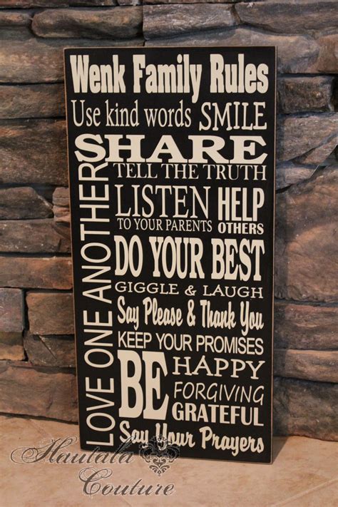 Family Rules Wall Art Sign | Family rules wall art, Family rules, Family rules sign