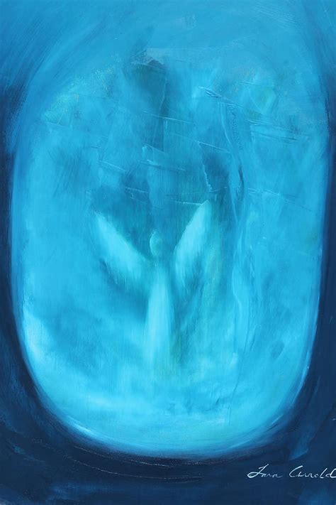 A sweet little boy angel, hugging his best friend. Angel Of Comfort Painting by Tara Arnold