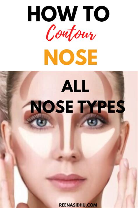 How to contour your nose contouring your nose is to help you create your perfect nose shape and different techniques are used depending how to contour for different face shapes source: How To Contour Nose: For Every Nose Type! in 2020 | Nose contouring, Nose types, Contouring ...