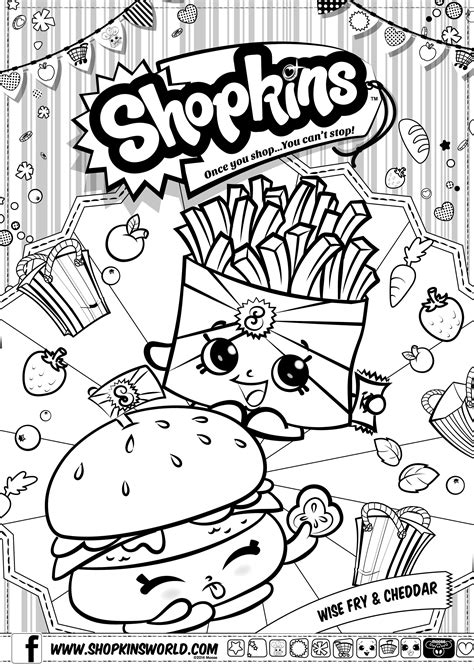 Bright and vibrant, shopkins toys make for amazing coloring pages, as there is no limit to how many different variations one can have. Shopkins Coloring Pages Season 3 Wise Fry Cheddar ...