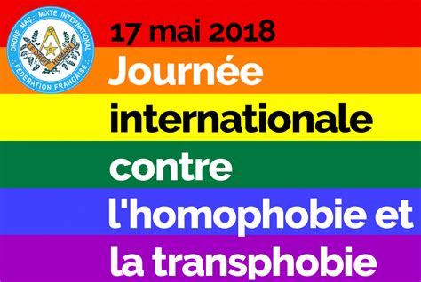 La journée mondiale de lutte contre l'homophobie (idaho : La Fédération française du DROIT HUMAIN s'associe à la ...