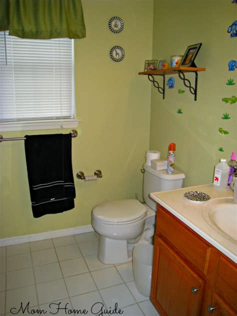 Move the countertop art to the walls, keep the countertops neutral territory for toothbrushes. New Tween Bathroom Decor