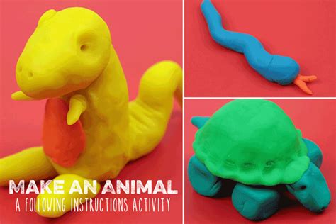 Make playdough pets with cute animal playdough mats. Playdough animals: a Following Instructions activity (With ...