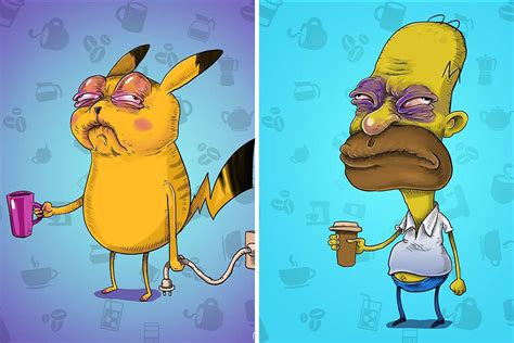 Gambar Kartun Minum Kopi Lucu
