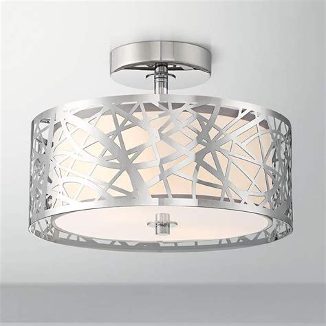This ceiling set is perfect to use as corridor lamp, balcony lamp at both home and resturant. Platinum Collection Abode 12"W Polished Chrome Ceiling ...