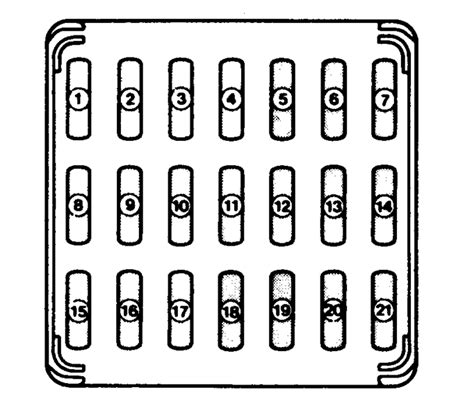 Connector indications i female connectors are shown as a box constructed of a single continuous line. I need to find a diagram for the fuse panel in a 1993 subaru impreza and do not have owners manual