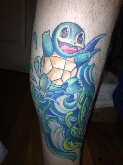 The squirtle squad were once troublemakers before their leader joined ash. squirtle | Tattoos, Watercolor tattoo, Squirtle